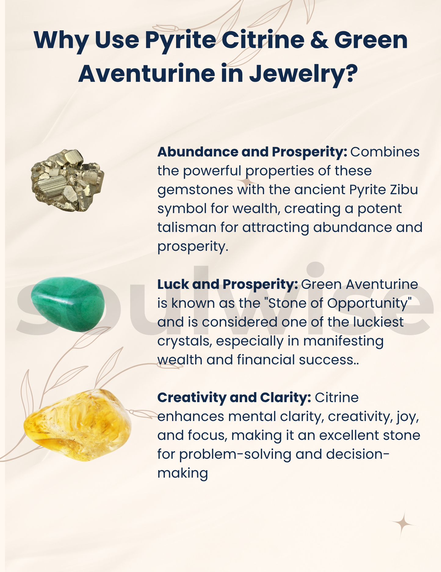 Soulwise Rakhi Gift for Brother Zibu Wealth Bracelet with Certified Pyrite, Green Aventurine & Citrine Crystals (8mm) + Laxmi Pyramid Combo.