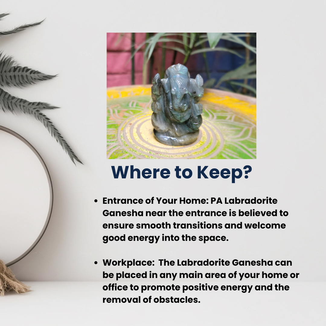 Labradorite Ganesha 2"