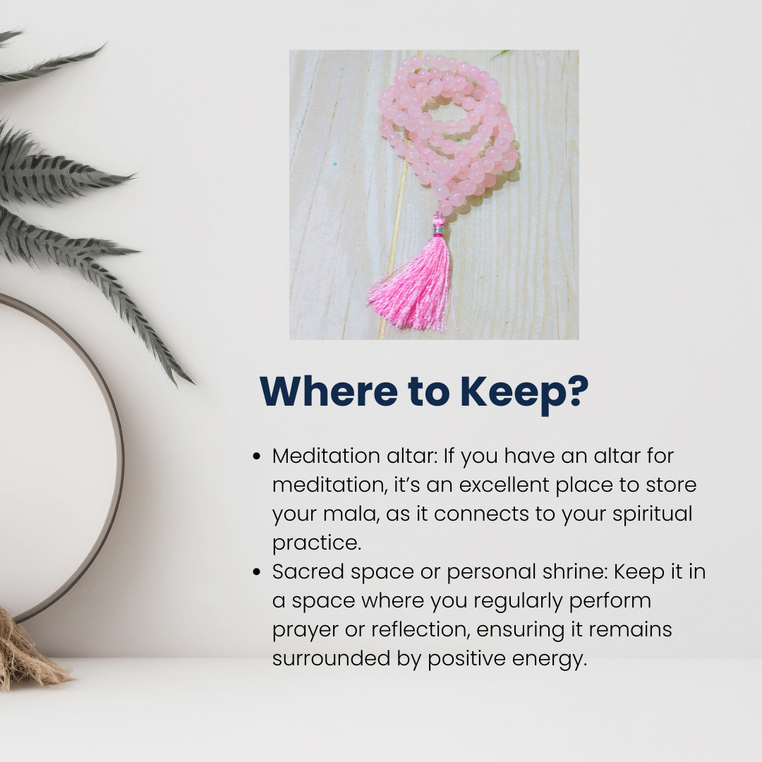 Rose Quartz 8mm Jaap Mala for Love, Healing & Meditation (108+1 Beads).