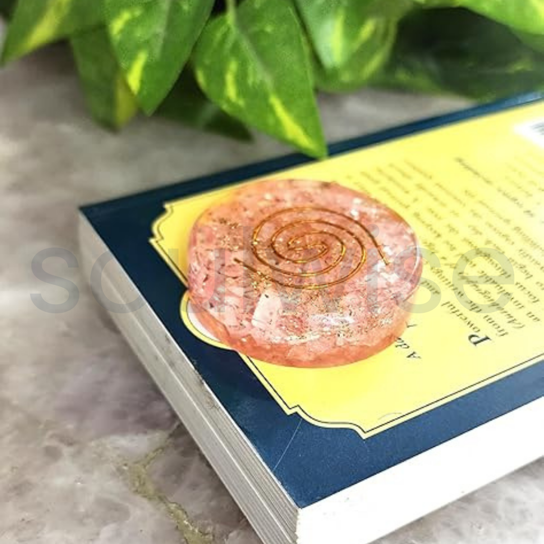 Soulwise Rose Quartz Healing Crystal Oregon Paper Weight, Positive Energy Generator Decor for Joy, Love, Compassion, and Emotional Healing, Gift.