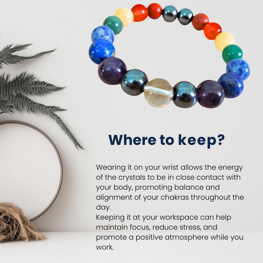 7 Chakra Healing Crystal Bracelet 10mm