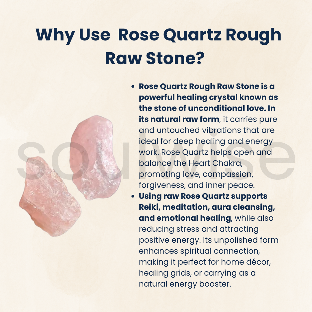 Raw Rose Quartz, Healing crystal, set of 2