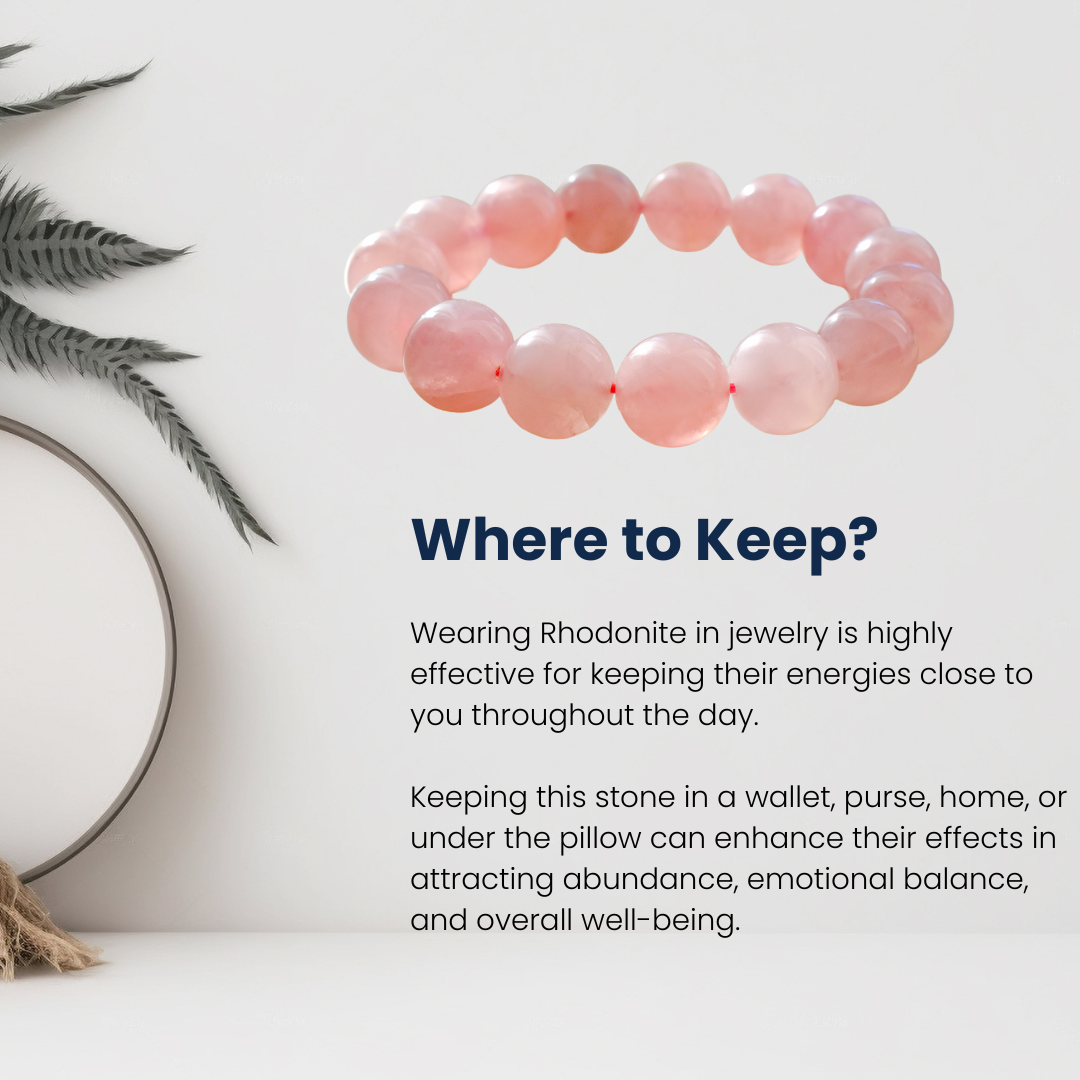 गुलाब क्वार्ट्ज स्टोन कंगन