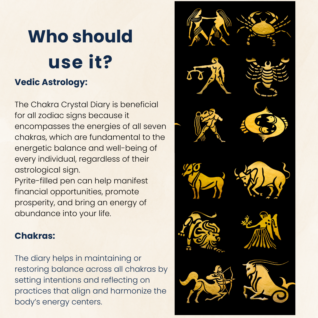 Chakra Manifestation Journal with Pyrite Pen Combo: Align, Manifest, and Empower