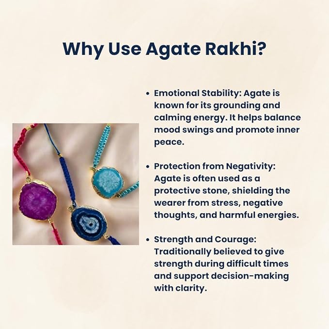 Rakhi Gift Hamper for Brother – Natural Agate Crystal Rakhi Band with Citrine Crystal Elixir Water Bottle (500 ml) – Spiritual Healing & Wellness Raksha Bandhan Combo.(Pack of 1 Rakhi & Bottle))