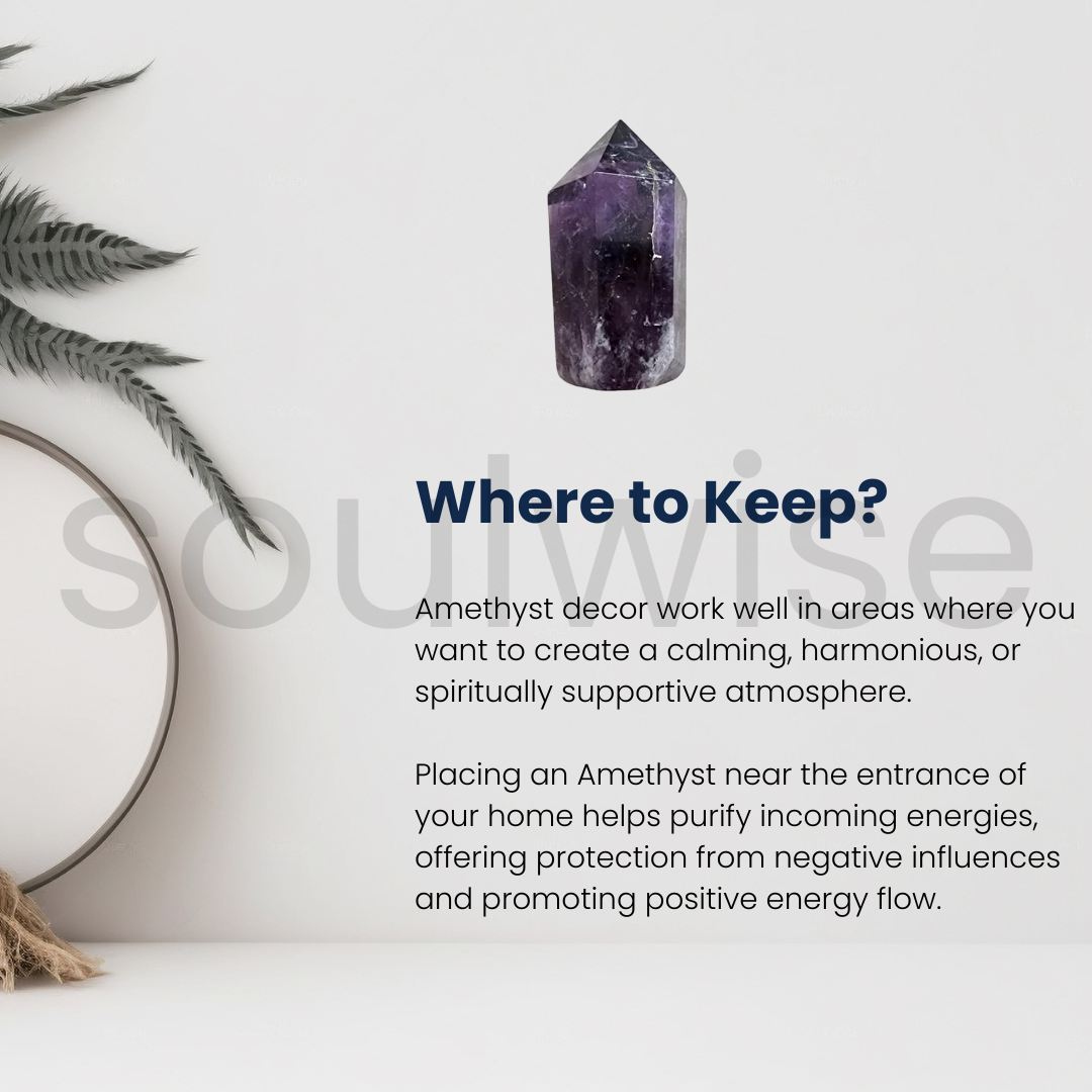 Soulwise Chevron Amethyst Tower – 380g Freeform Natural Crystal Point