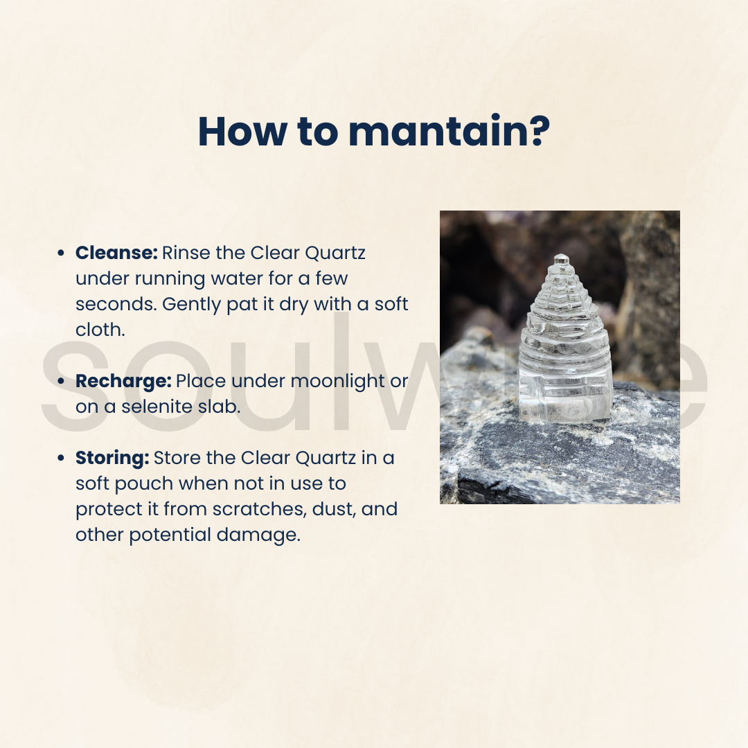 Certified AAA Grade Sphatik Shree Yantra – 1 Inch – Natural Clear Quartz Crystal.