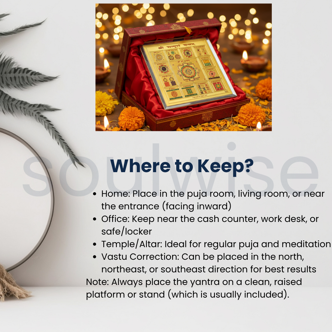 Diwali Divine Sampoorna Yantra – Gold-Plated Sacred Geometry for Prosperity, Protection & Vastu Correction with Stand
