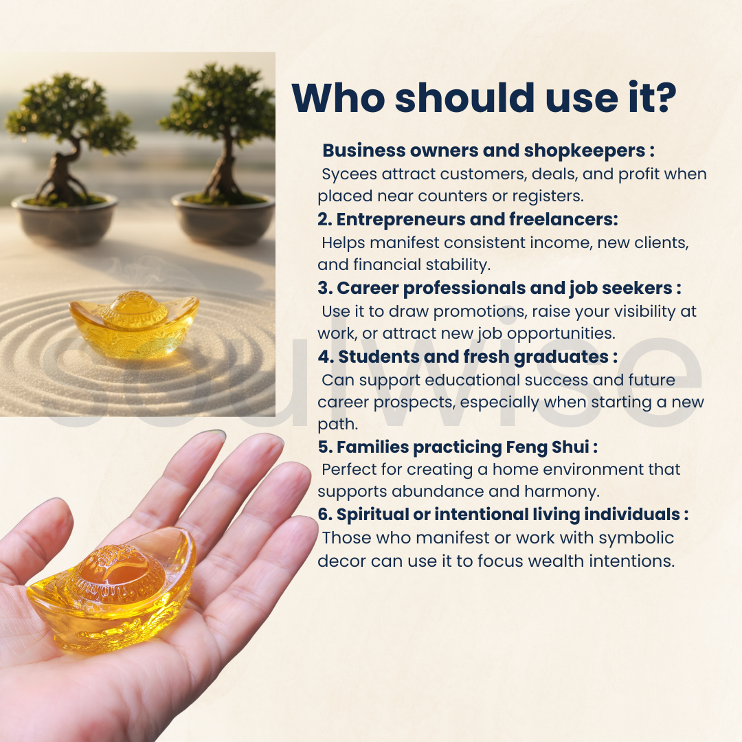 Golden Citrine Glass Ingot for Wealth & Business Success | Feng Shui & Vastu Remedy