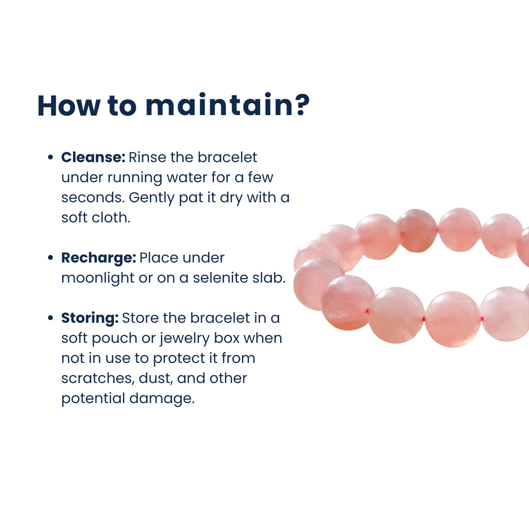 गुलाब क्वार्ट्ज स्टोन कंगन