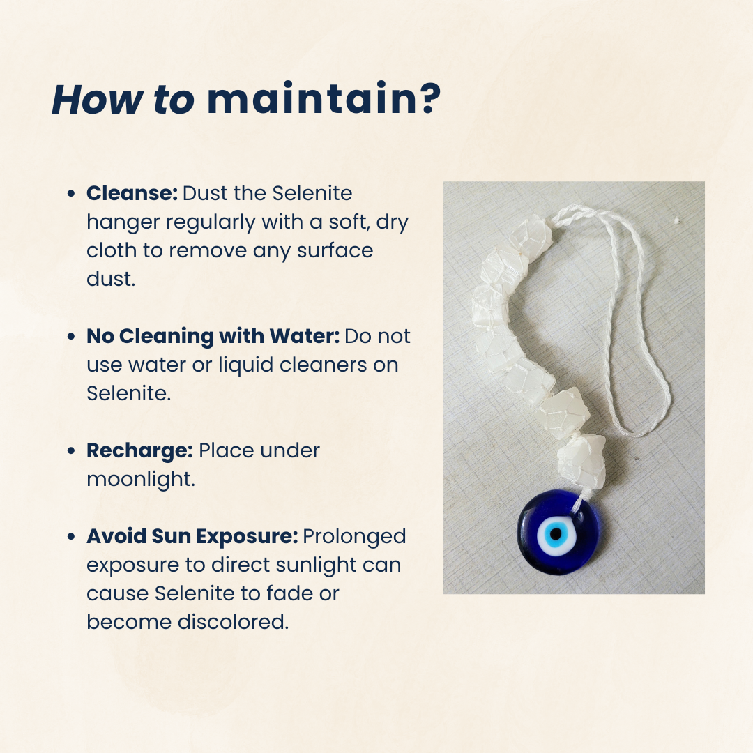 Evil Eye Selenite Natural Stones Door/Car Hanging