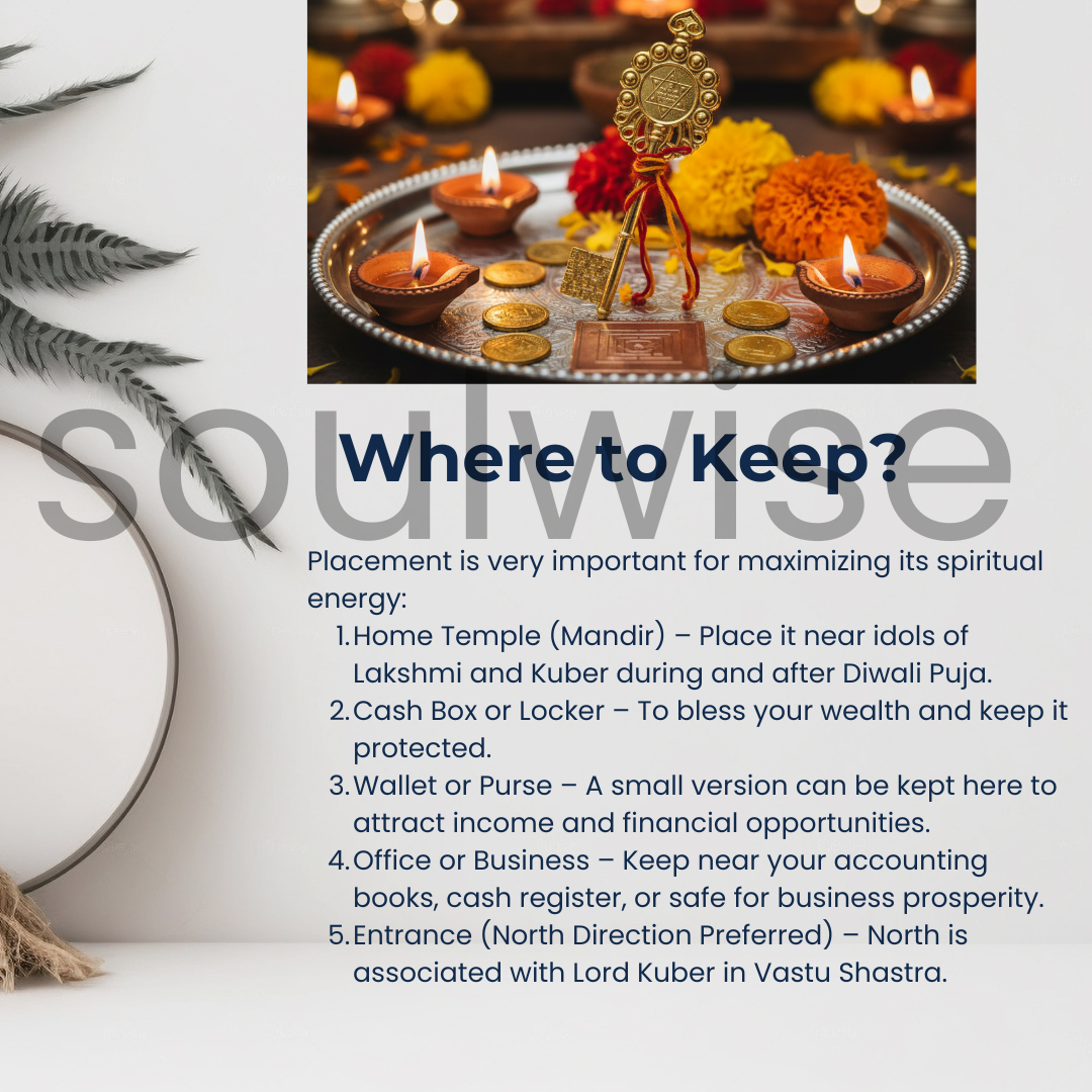 Diwali Kuber Kunji – Golden Key for Wealth, Prosperity & Vastu | Lakshmi Kuber Puja Item .