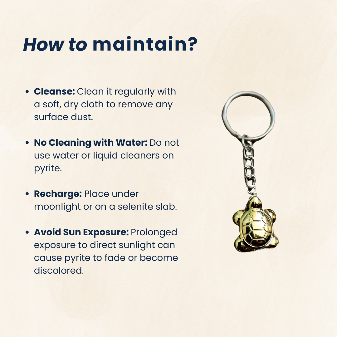Pyrite Tortoise Keychain Certified