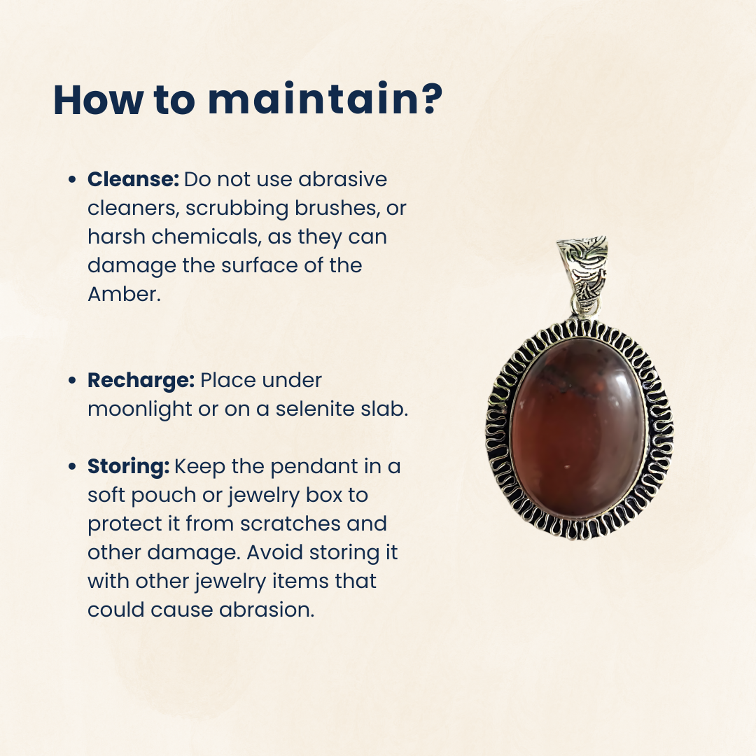 Baltic Amber Healing Crystal Pendant Certified
