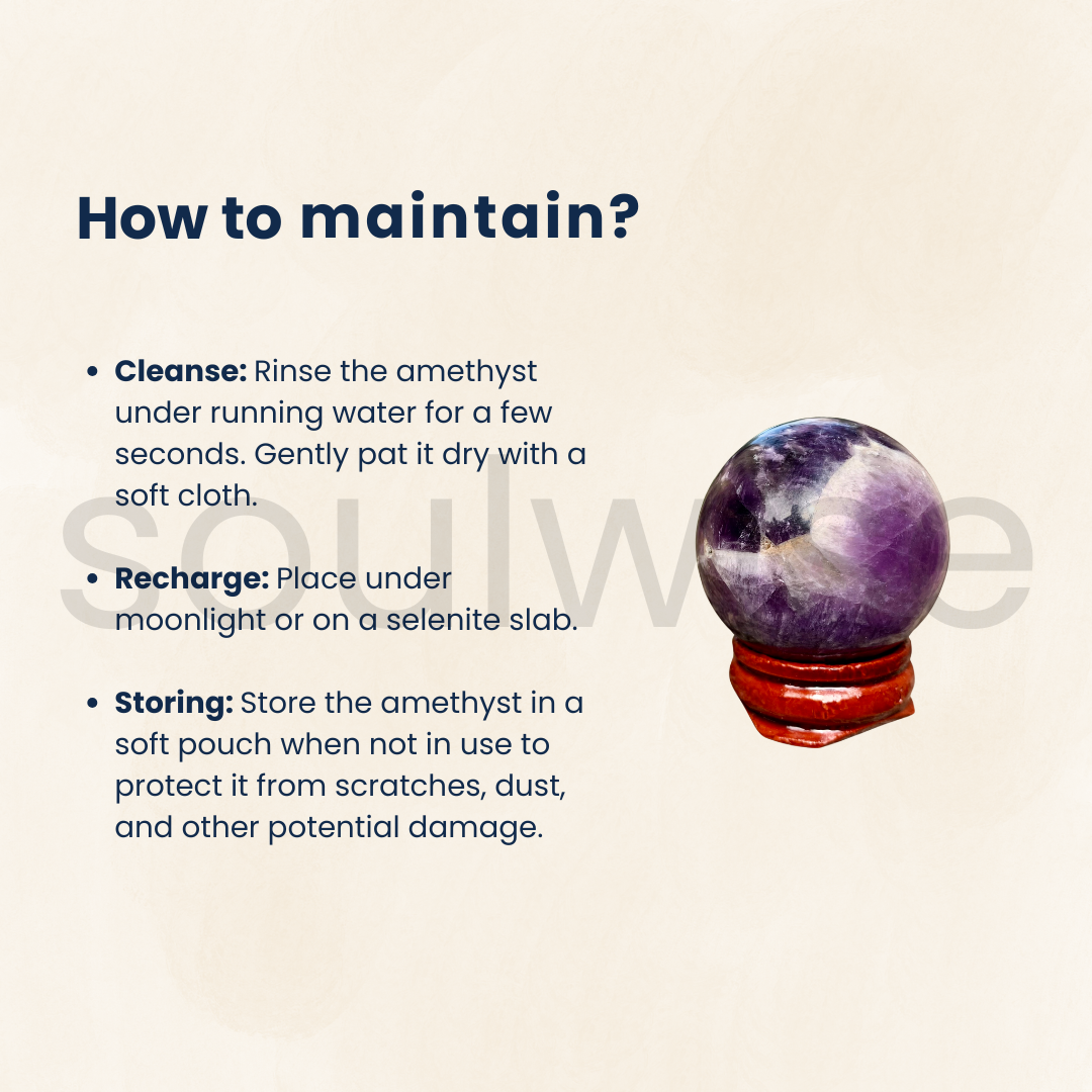 Soulwise Natural Amethyst Gemstone Spheres, Mini for Reiki Healing Vastu Meditation Home Décor.