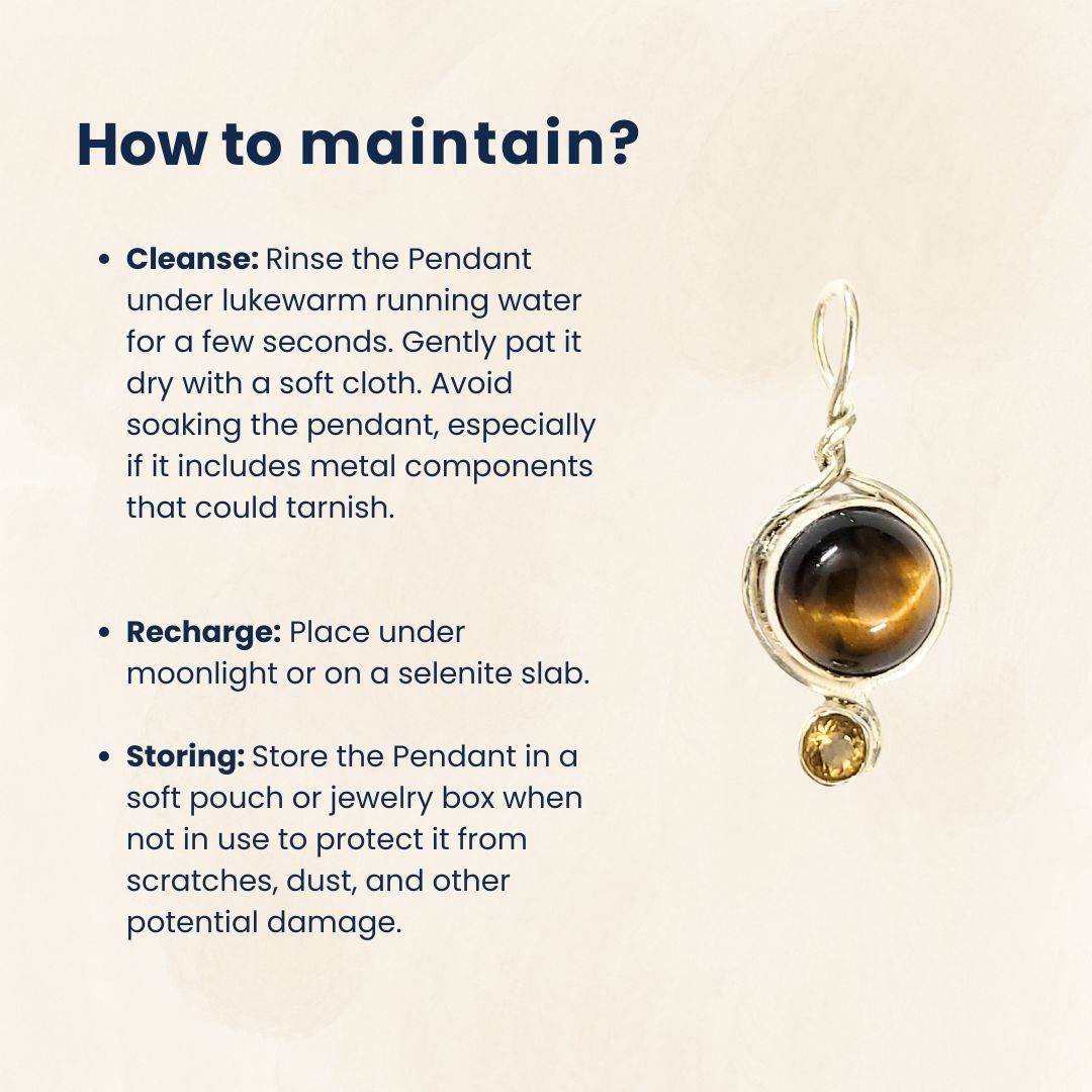 Natural Tiger's Eye Pendant – Certified Healing Crystal for Luck, Wealth & Confidence