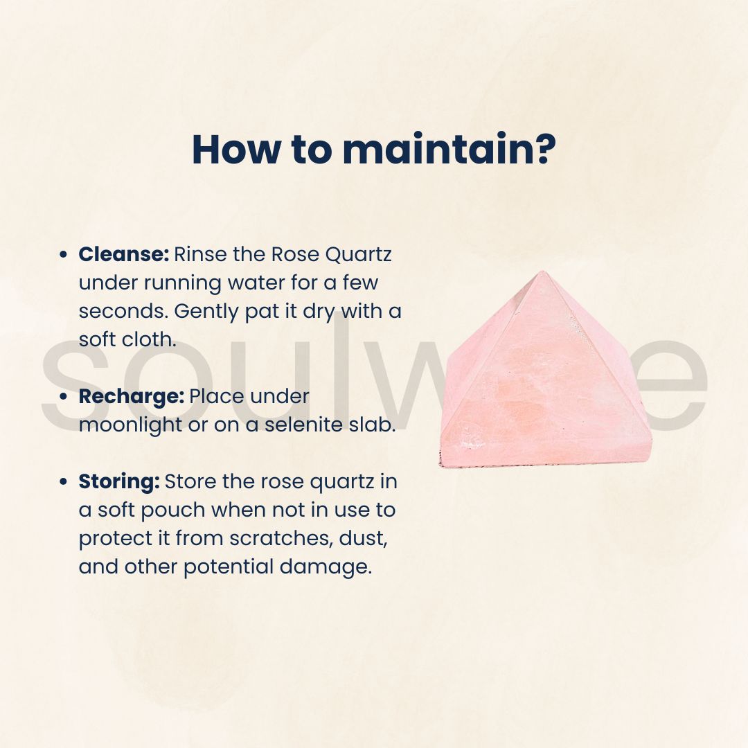 Rose Quartz Pyramid – Small Natural Crystal Pyramid for Love, Healing & Energy Balancing