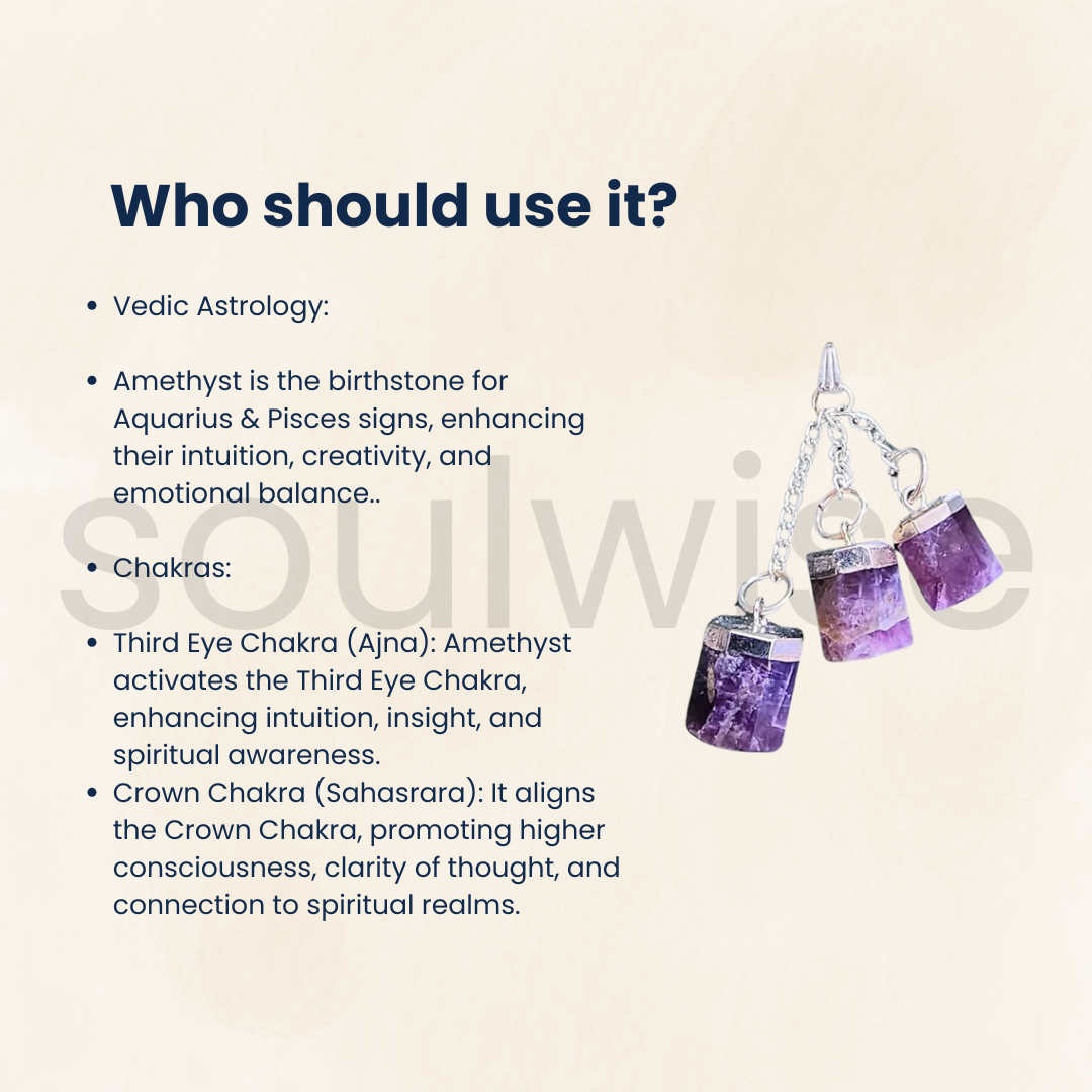 Amethyst Three-Bottle Wish Pendant Necklace – Natural Crystal Chips in Mini Glass Bottles for Healing, Manifestation & Gift -Without Chain