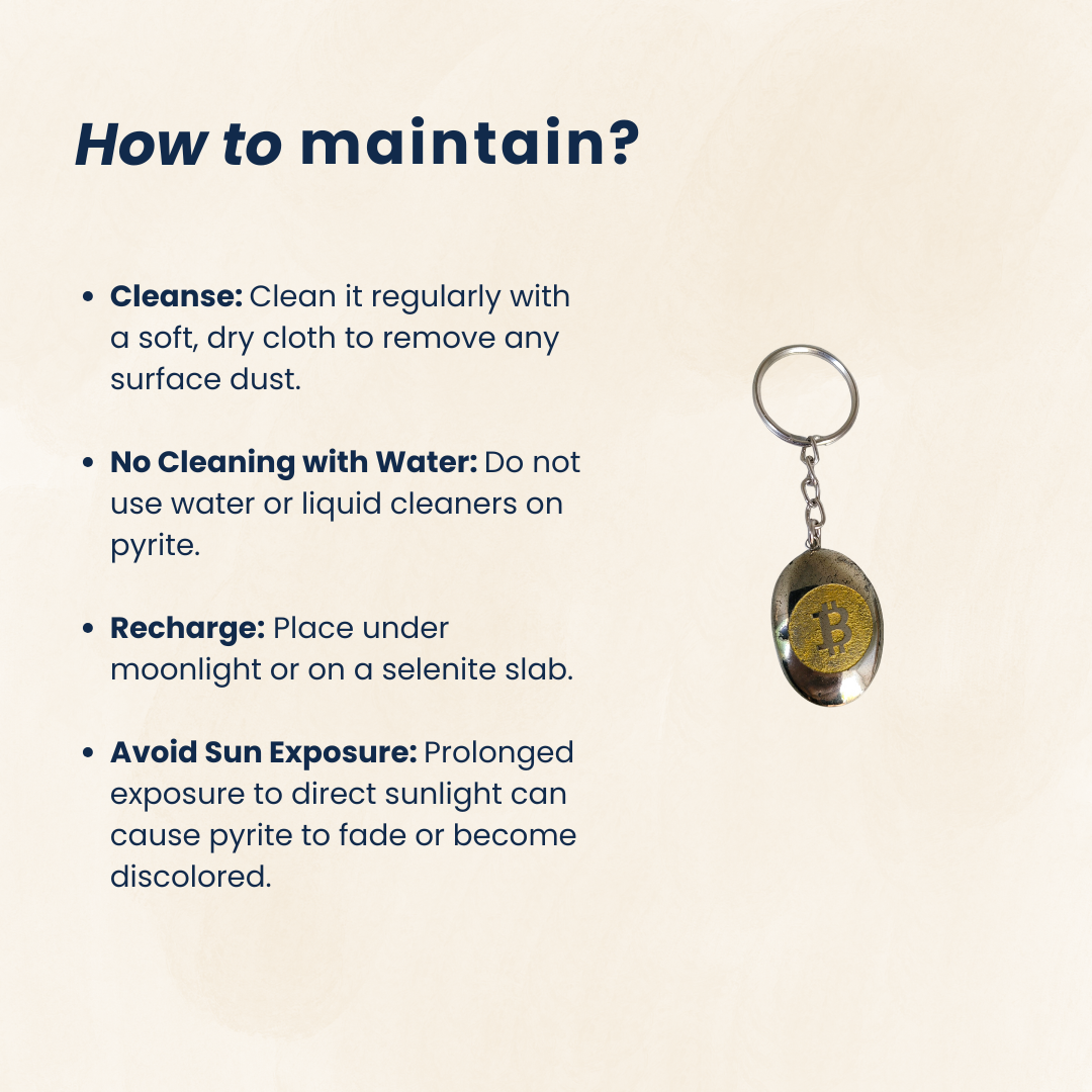 Bitcoin symbol Pyrite Keychain