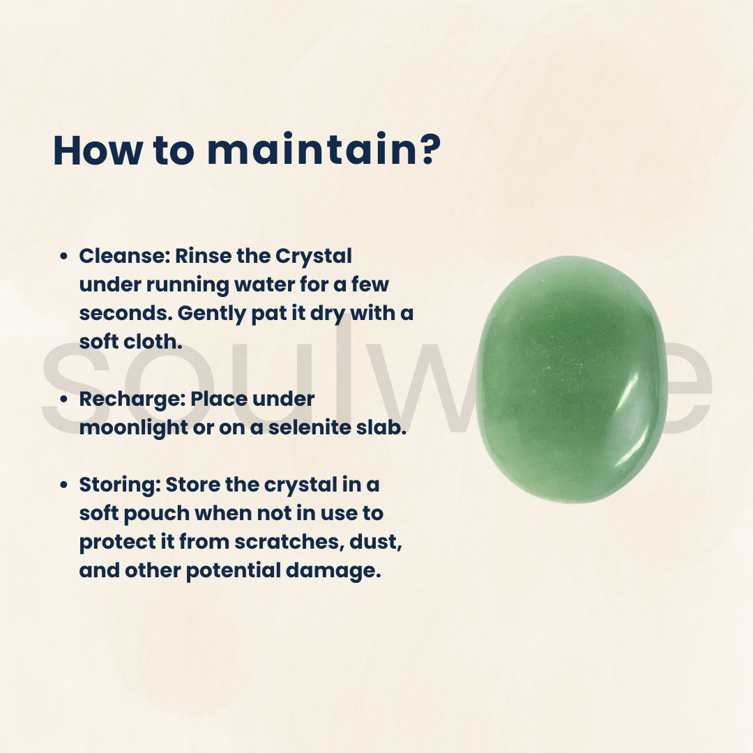 Soulwise Green Aventurine Palm Stone – Polished Worry Stone for Luck, Healing, Meditation, Energy Work & Pocket Comfort – Natural Crystal for Abundance & Stress Relief