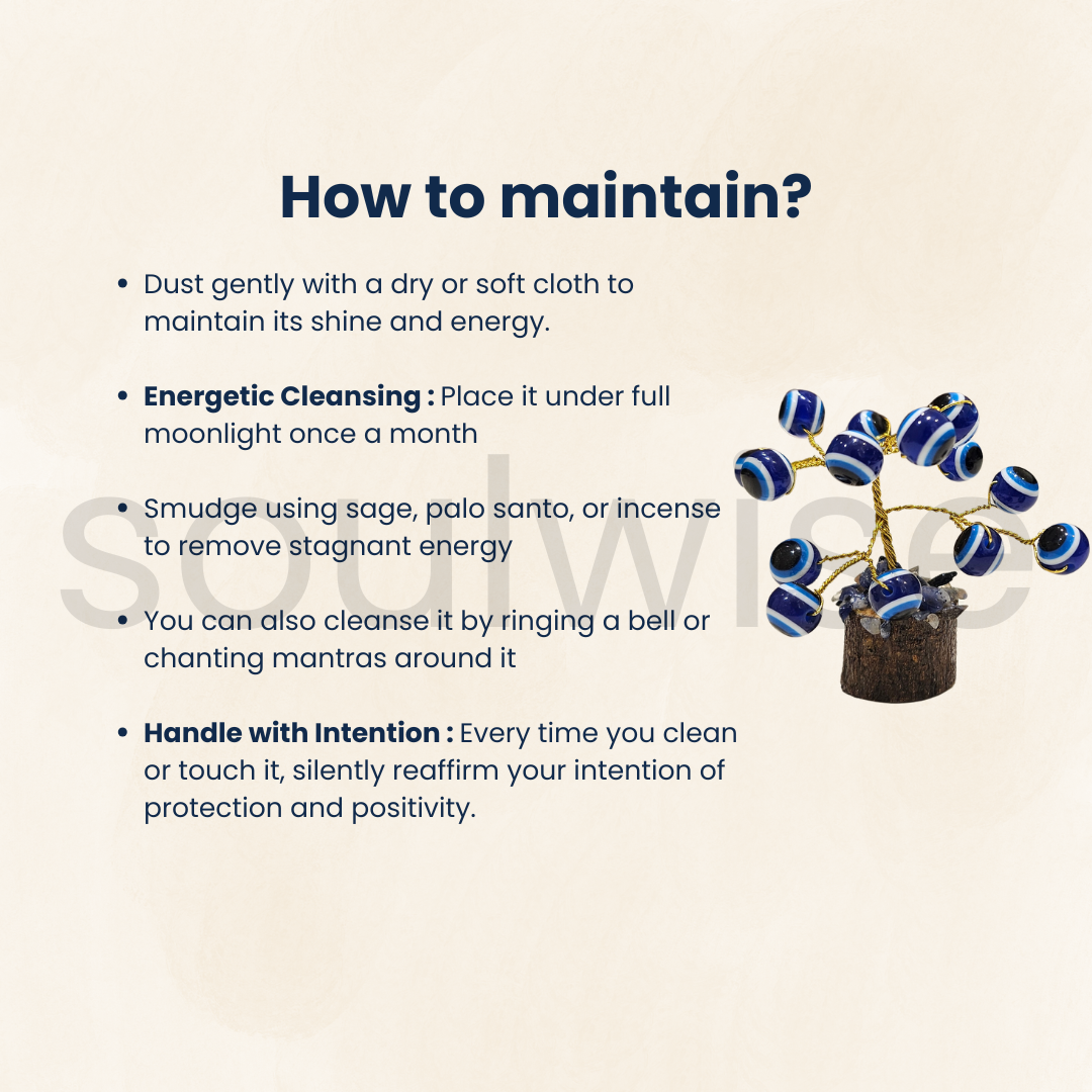 Soulwise Evil Eye Miniature Tree | abletop Spiritual Showpiece for Office, Living Room, Gift Use.