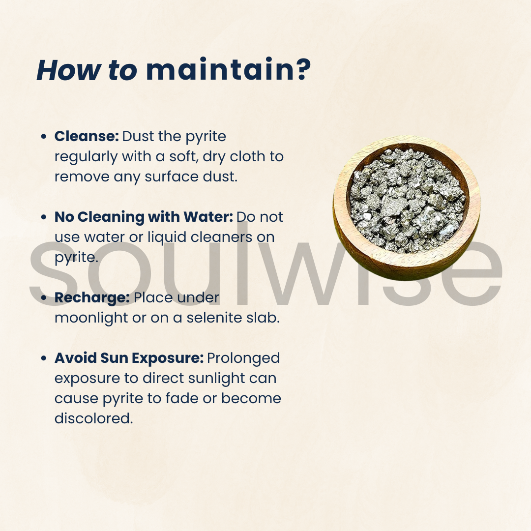 Soulwise Natural Pyrite chunks, for positive energy flow, Manifest money and Abundance, boost confidence, personal power, decor and gift (20g)