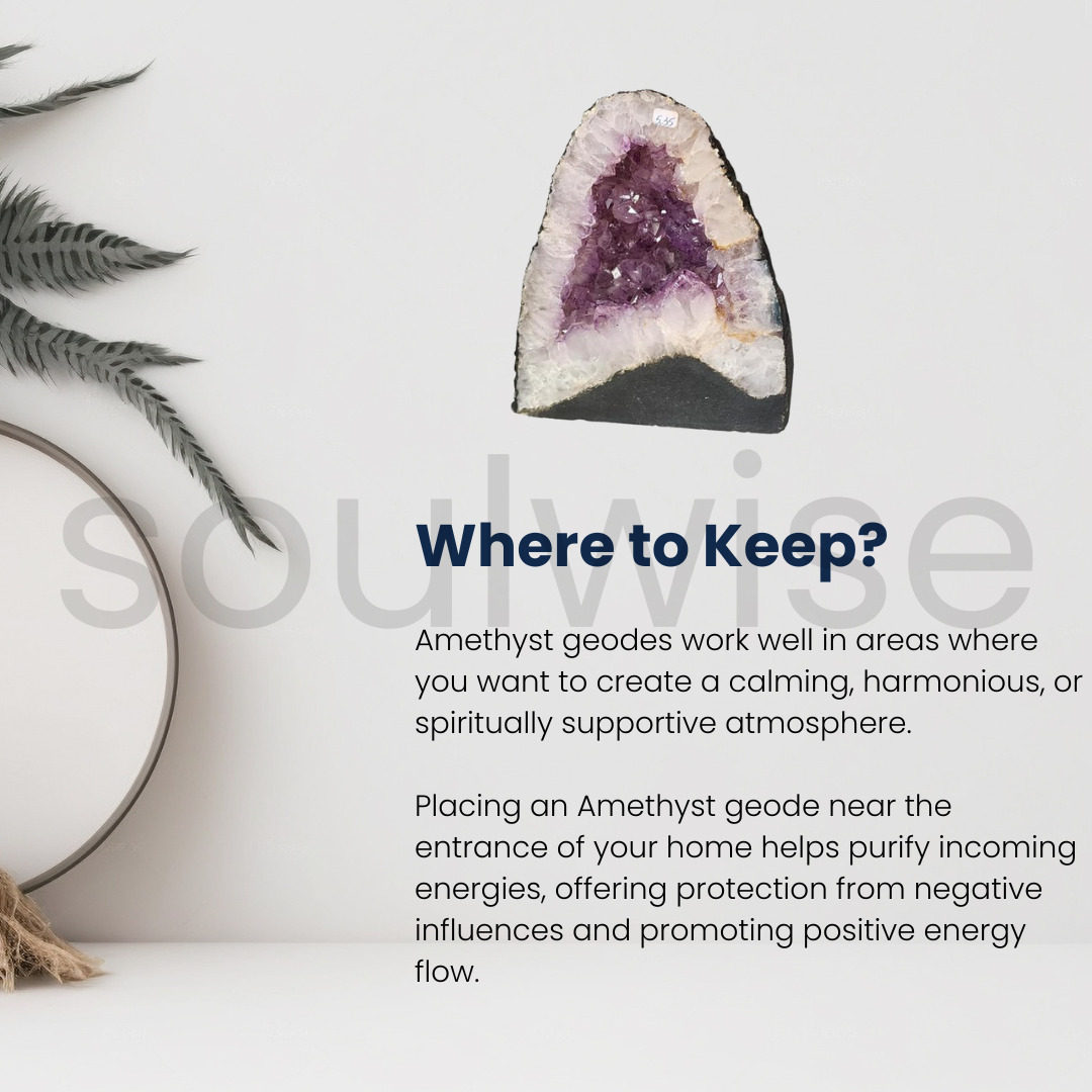 Amethyst Geode – 8" Natural Self-Standing Crystal Cluster, 5.3 kg – Healing Stone for Home Decor, Meditation, Energy Cleansing & Reiki