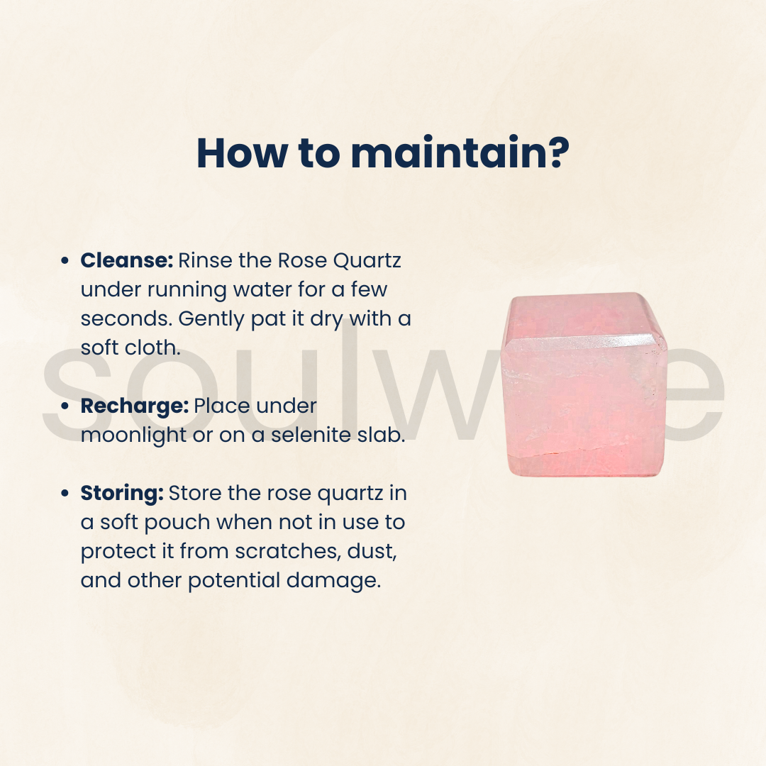 Rose Quartz Cube – 100% Natural Crystal Stone (1–1.5 Inch) for Love, Healing & Home Décor – Hand-Carved Gemstone Cube for Energy Work & Meditation