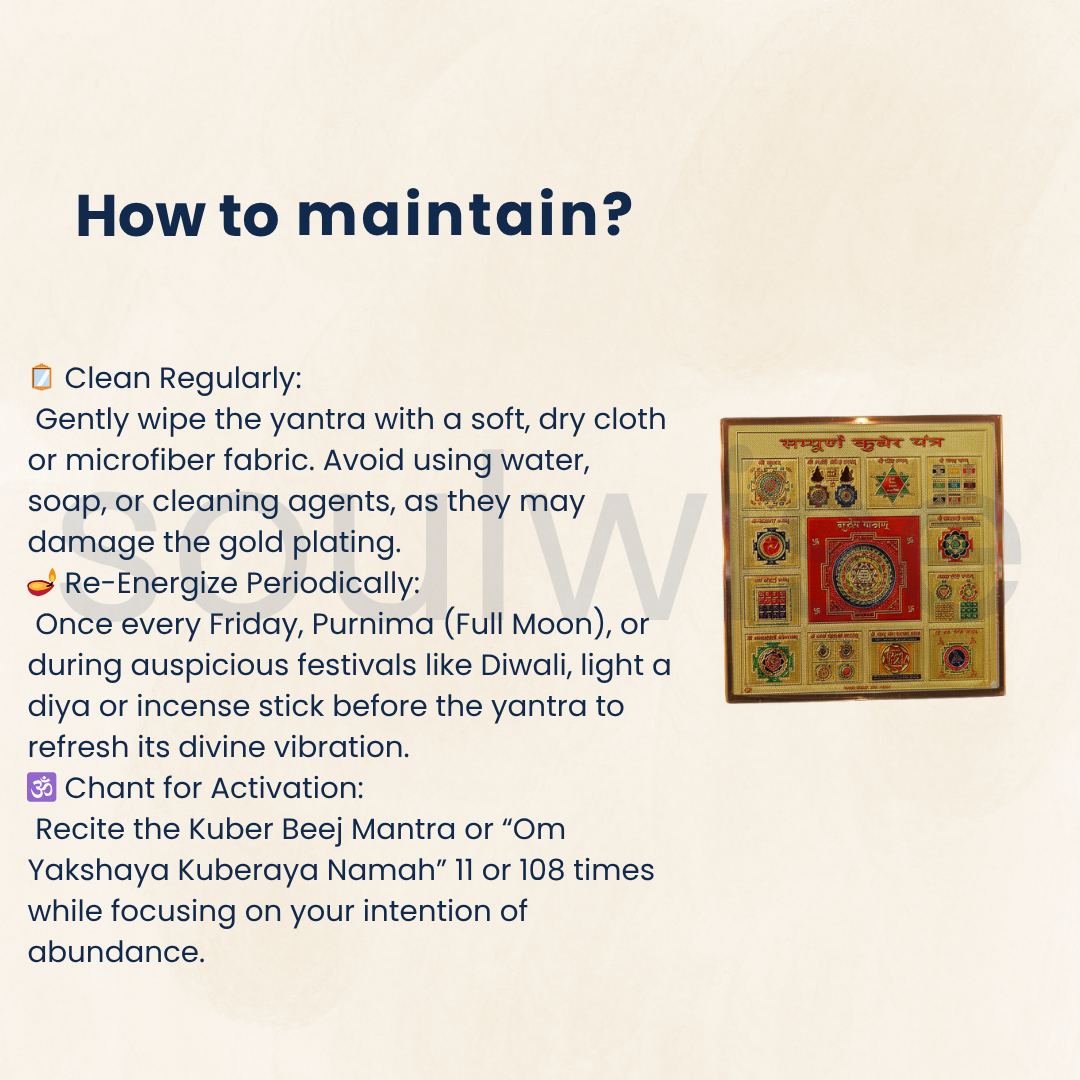 Diwali Sampoorna Kuber Yantra – Gold-Plated Prosperity Yantra with Stand for Wealth, Vastu & Puja.