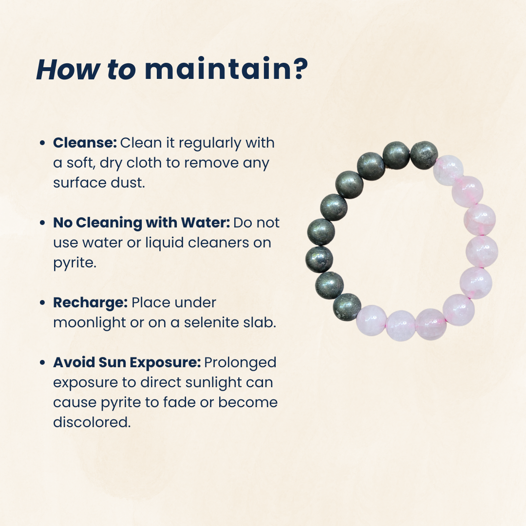 Rose Quartz & Pyrite combine Crystal Bracelet