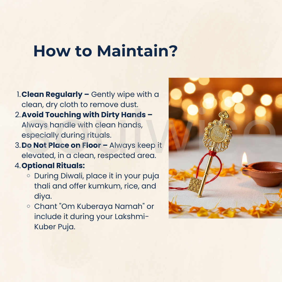 Diwali Kuber Kunji – Golden Key for Wealth, Prosperity & Vastu | Lakshmi Kuber Puja Item .