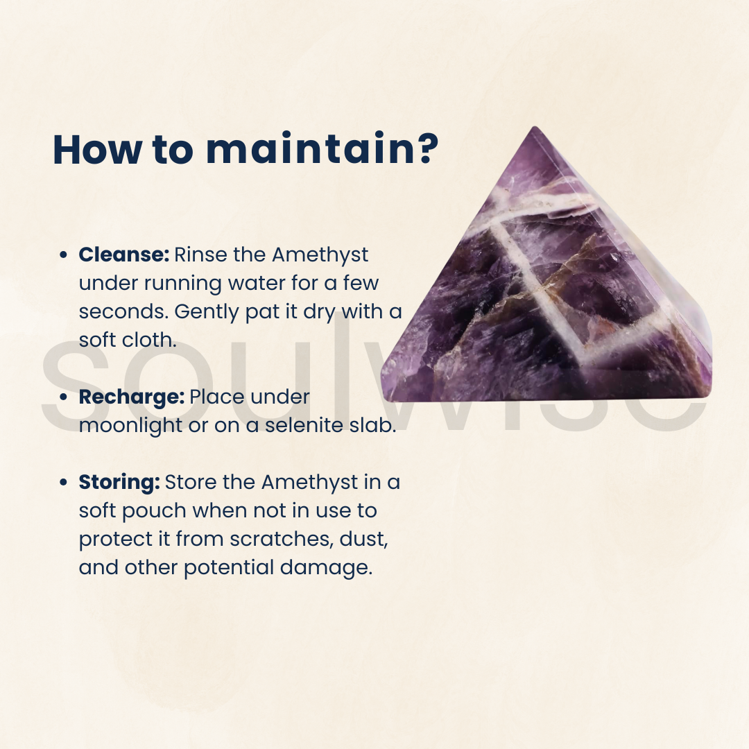 Amethyst Pyramid 3" – Natural Healing Crystal for Reiki, Chakra Balancing, Meditation