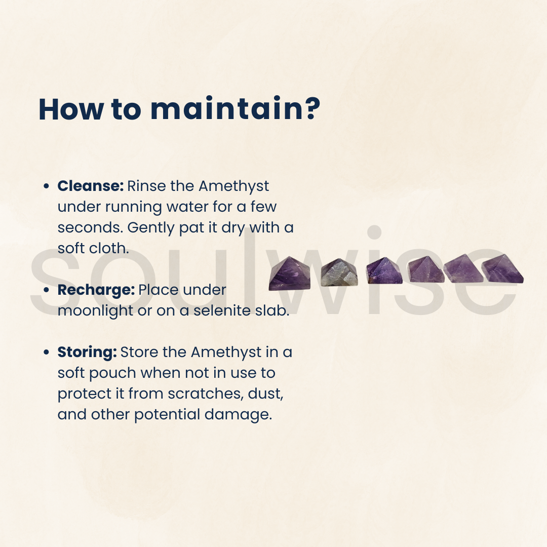 Natural Amethyst Crystal Pyramids – Set of 6 Micro Mini 15mm Pyramids