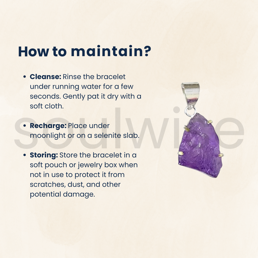 Raw Amethyst Crystal Pendant – Natural Stone Healing Necklace with Silver-Plated Setting for Women & Men – Spiritual Energy Jewelry Gift