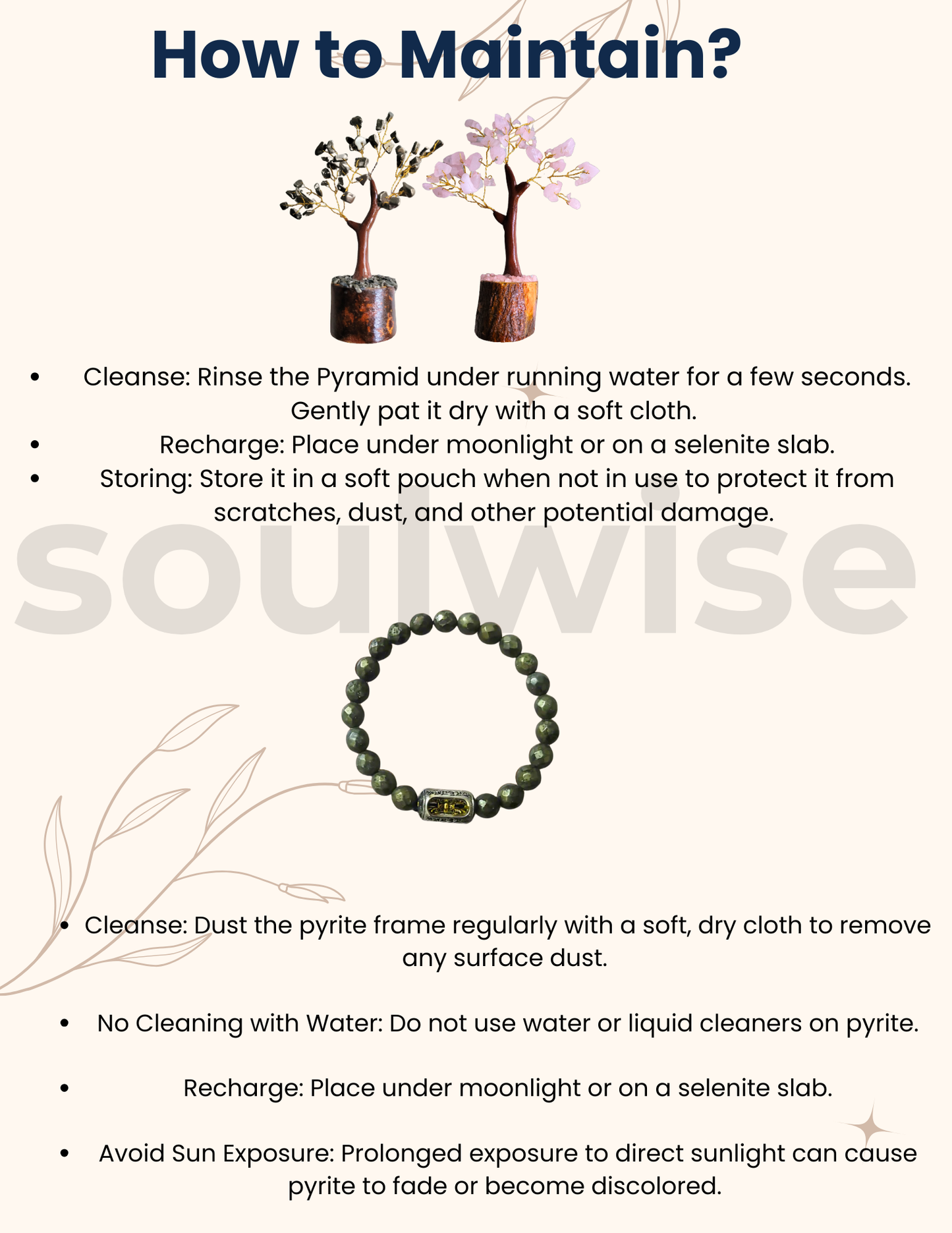 Soulwise Rakhi Gift Hamper for Brother – Pyrite & Rose Quartz Crystal Trees (6"), Pyrite & Vajra Bracelet – for protection and abundance