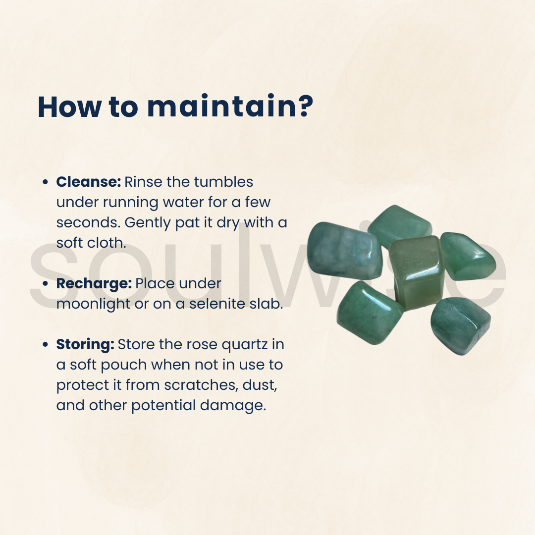 Green Aventurine Tumbled Stone Set of 6 – Natural Healing Crystals for Luck, Prosperity & Heart Chakra Energy