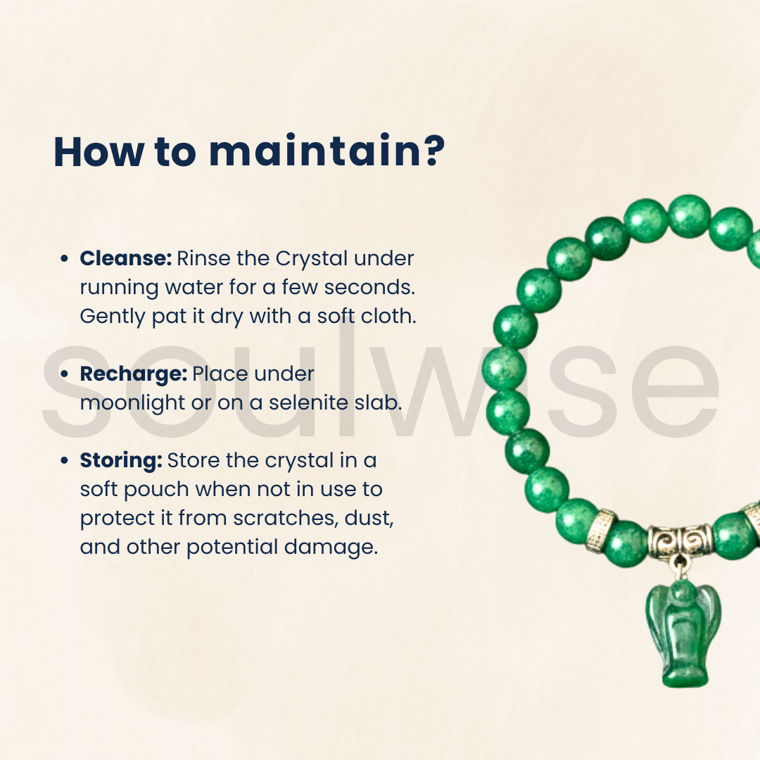 Green Aventurine Bracelet with Angel Charm – Natural Crystal Beads for Luck, Prosperity & Healing – Stretch Bracelet for Women & Men – Spiritual Gift Jewelry