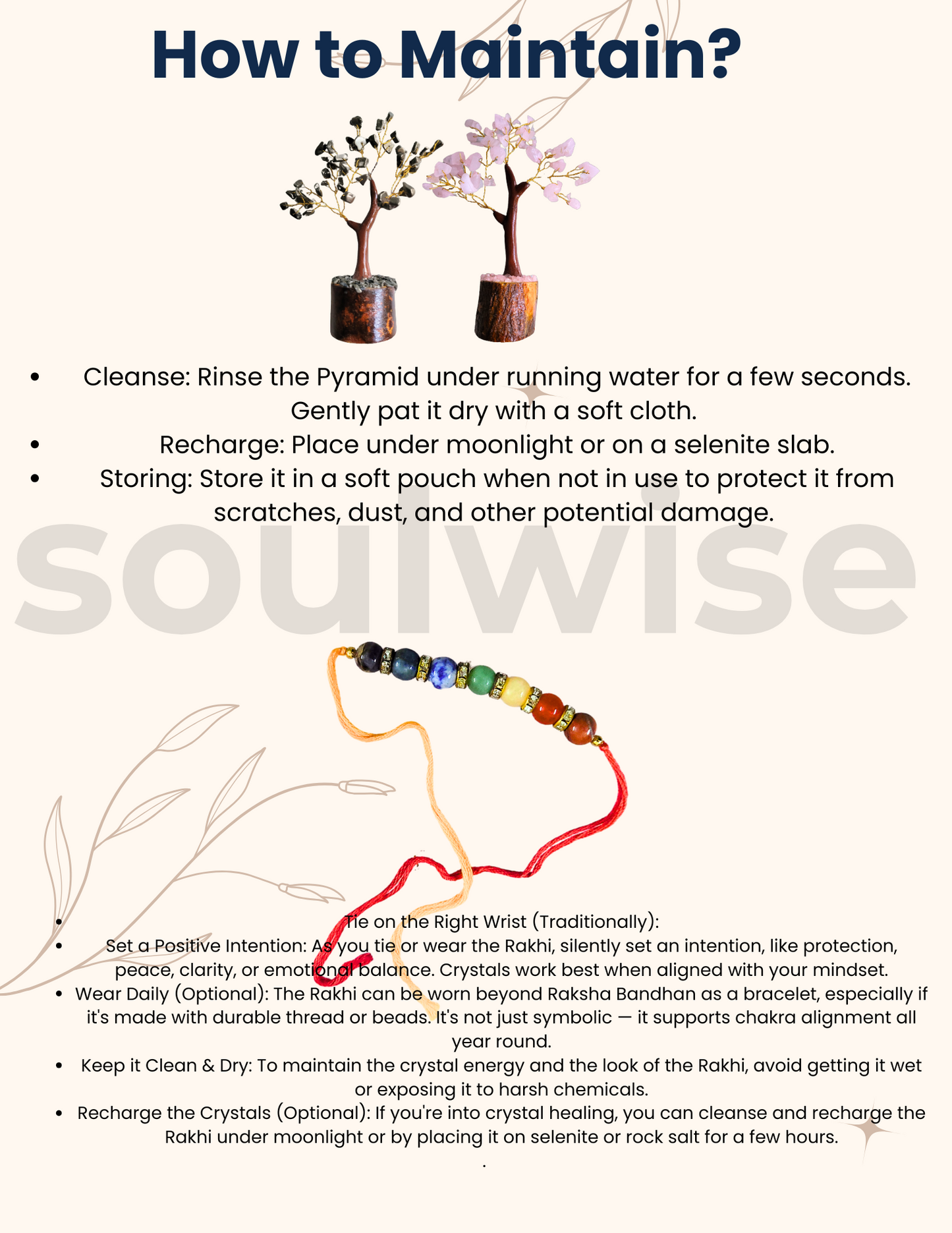 Soulwise Rakhi Gift Hamper for Brother – Pyrite & Rose Quartz Crystal Trees (6"), Pyrite & Vajra Bracelet – for protection and abundance