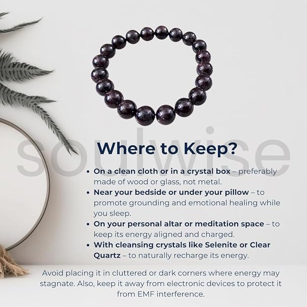 Garnet Bracelet (10mm) – Natural Healing Crystal Bracelet for Passion, Energy & Protection (Unisex)