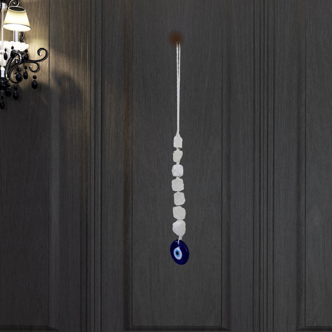 Evil Eye Selenite Natural Stones Door/Car Hanging