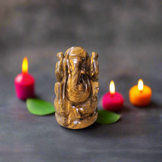 Tiger Eye Ganesha 2"
