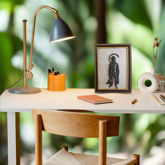 Soulwise Lord Hanuman Pyrite & Selenite Healing Frame Attract Positive Energy & Protection | Unique Spiritual Home & Office Gift | Authentic Healing Crystals for Positive Aura & Vastu Alignment.