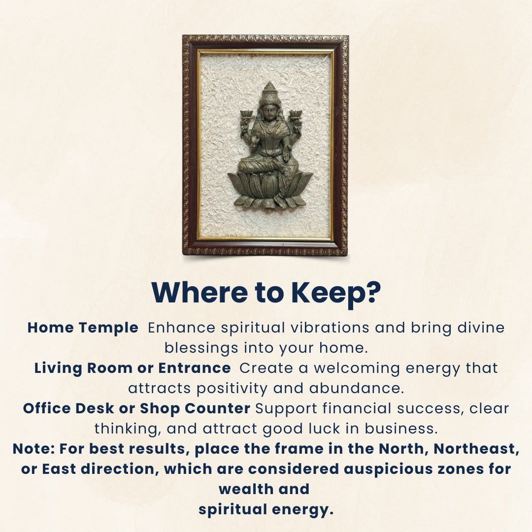 MAA LAXMI Pyrite & Selenite Healing Frame Attract Positive Energy & Protection | Unique Spiritual Home & Office Gift | Authentic Healing Crystals for Positive Aura & Vastu Alignment.
