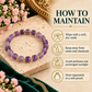 Natural Amethyst Mini Cube Healing Crystal Bracelet – Purple Gemstone Beaded Bracelet for Peace, Protection, Emotional Balance, Positive Energy, Reiki, Meditation & Spiritual Wellness | Unisex Crystal Jewelry