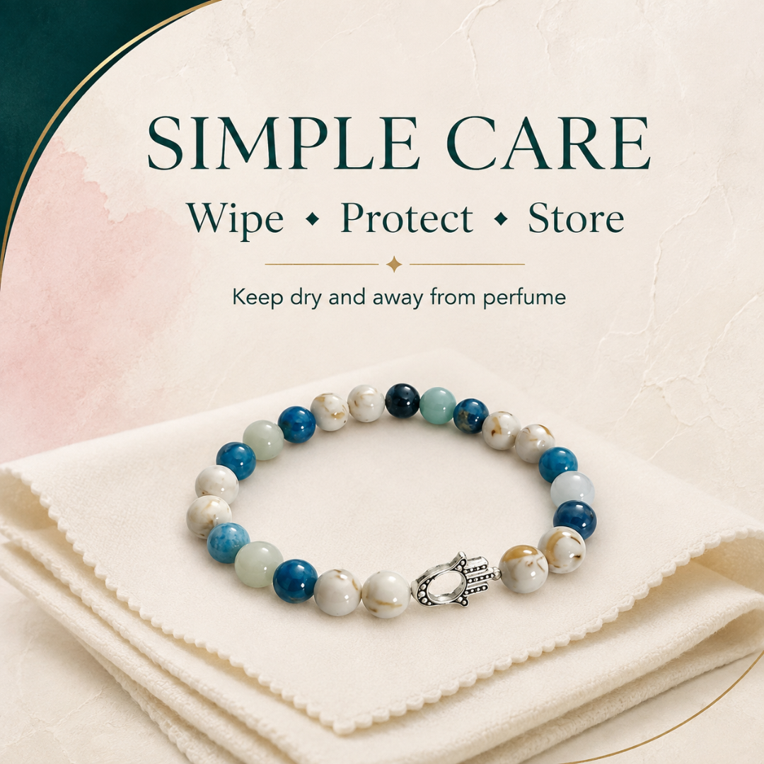 Gemini Zodiac Crystal Bracelet with Hamsa Hand Charm – Certified Natural Multi-Stone 9mm Beads