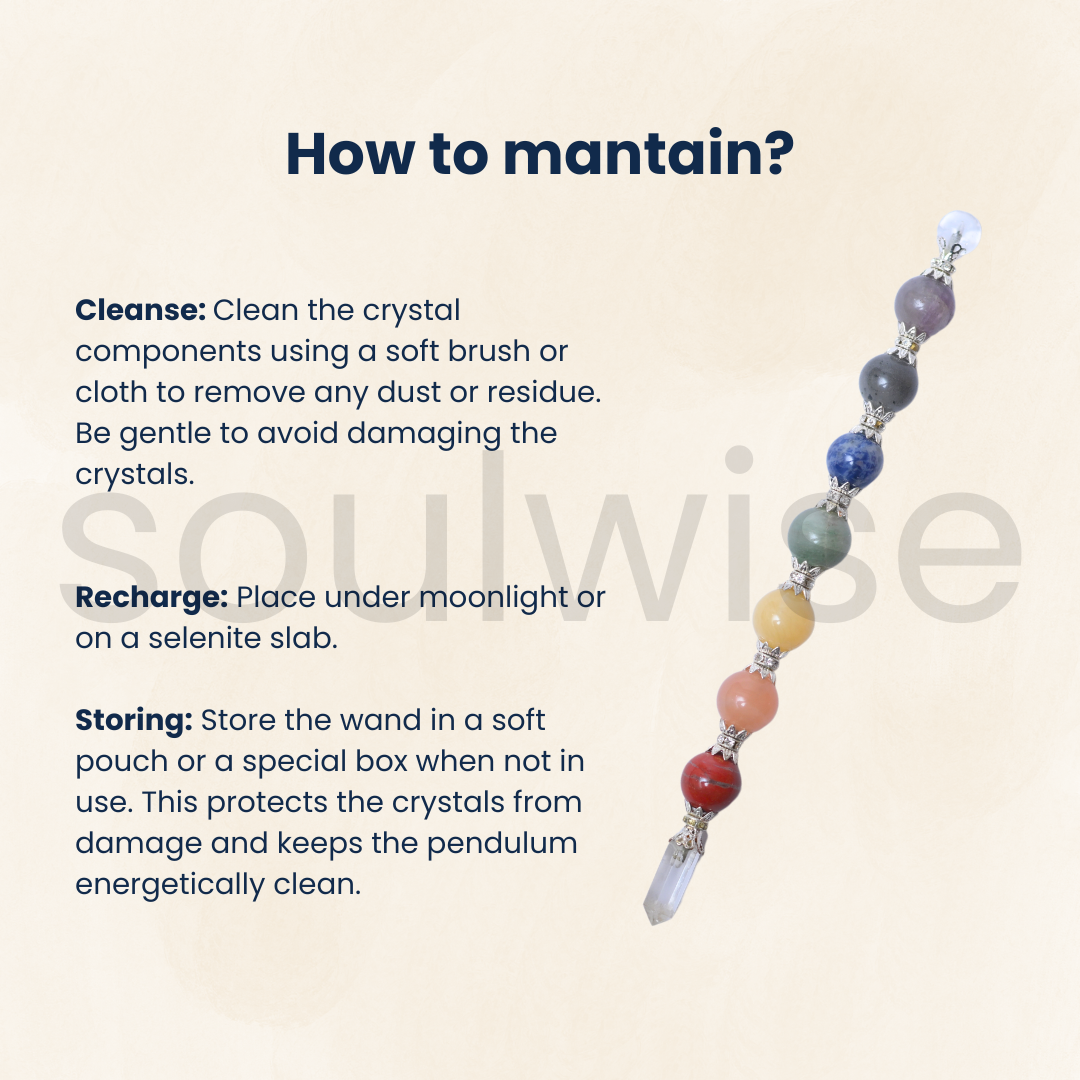 Seven Chakra Sphere Wand, Mini Ball Crystal Wand With Clear Quartz Point.