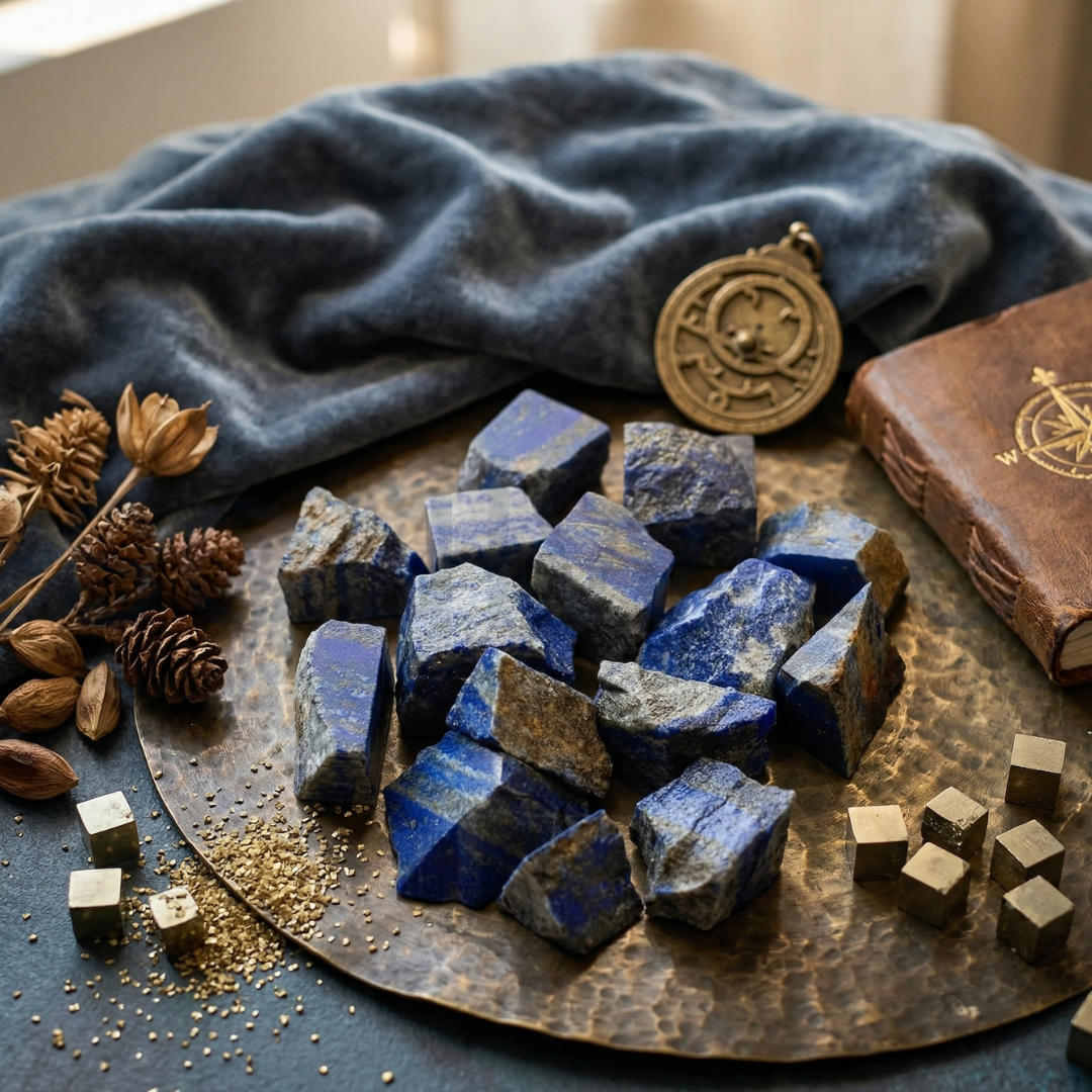 Lapis Lazuli Raw Natural Stone – Unpolished Crystal for Wisdom, Intuition & Communication | Healing Third Eye & Throat Chakra Stone (50g)