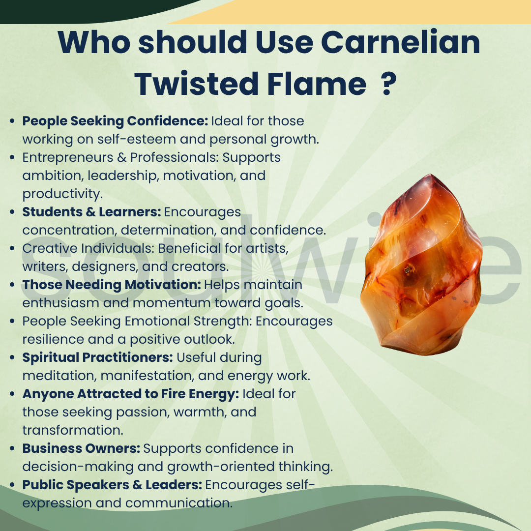 Certified Carnelian Flame – Crystal Flame Sculpture in Different Sizes for Home Décor, Meditation & Spiritual Gifting
