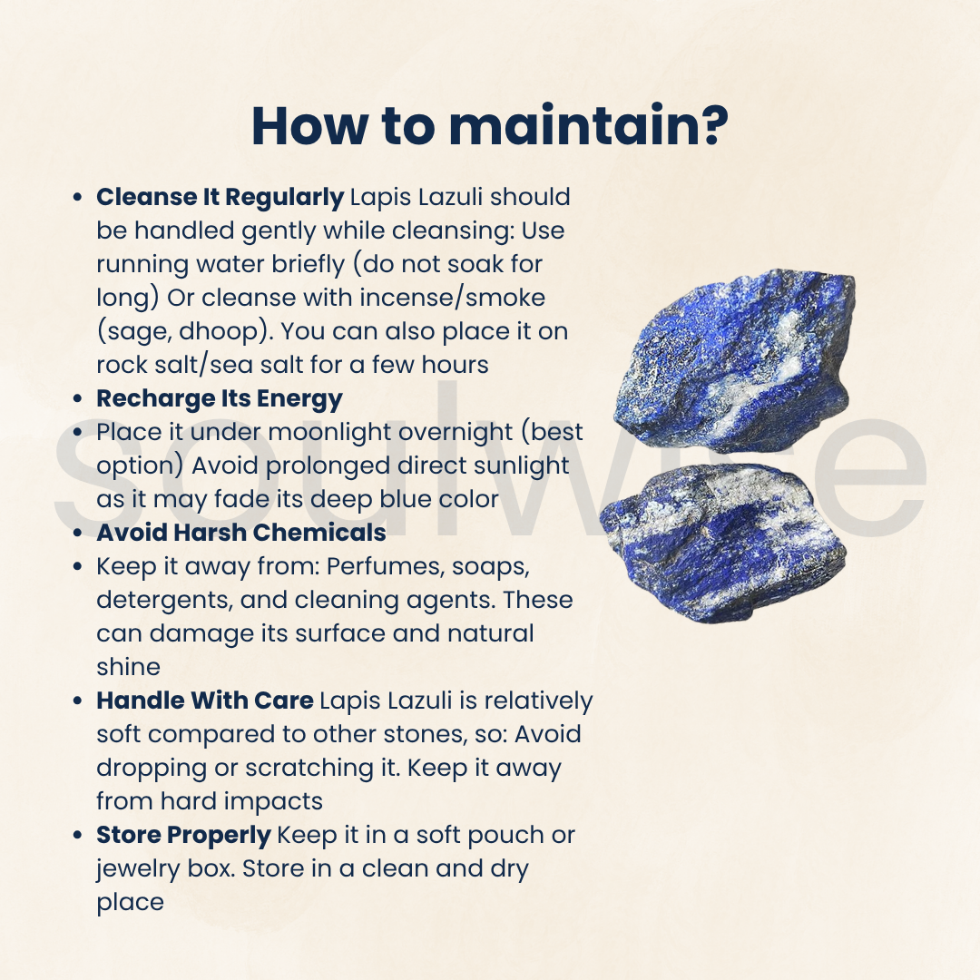 Lapis Lazuli Raw Natural Stone – Unpolished Crystal for Wisdom, Intuition & Communication | Healing Third Eye & Throat Chakra Stone (50g)