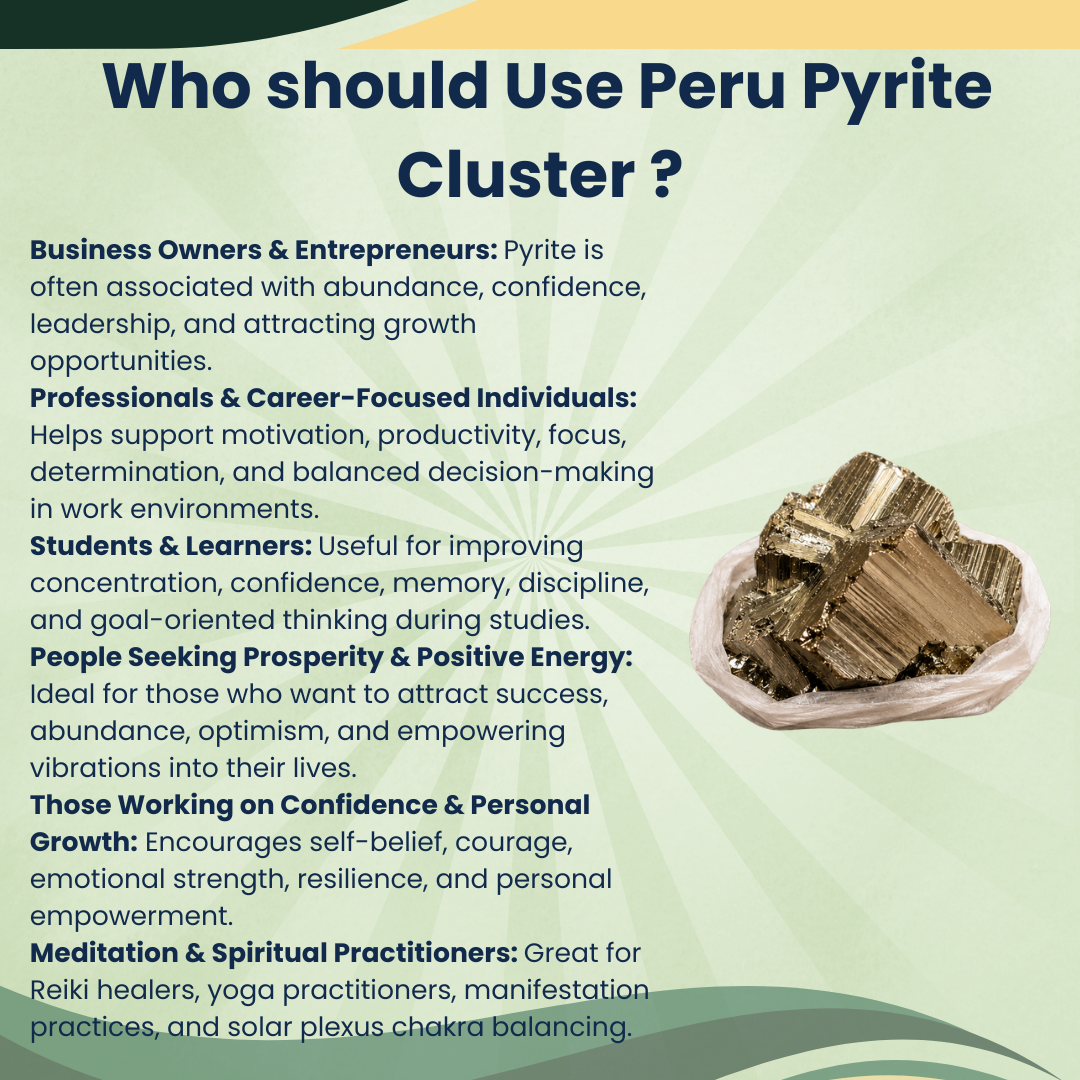 Natural Pyrite Cluster Raw Crystal Stone – Authentic Golden Fool’s Gold for Prosperity, Protection & Positive Energy (60g)